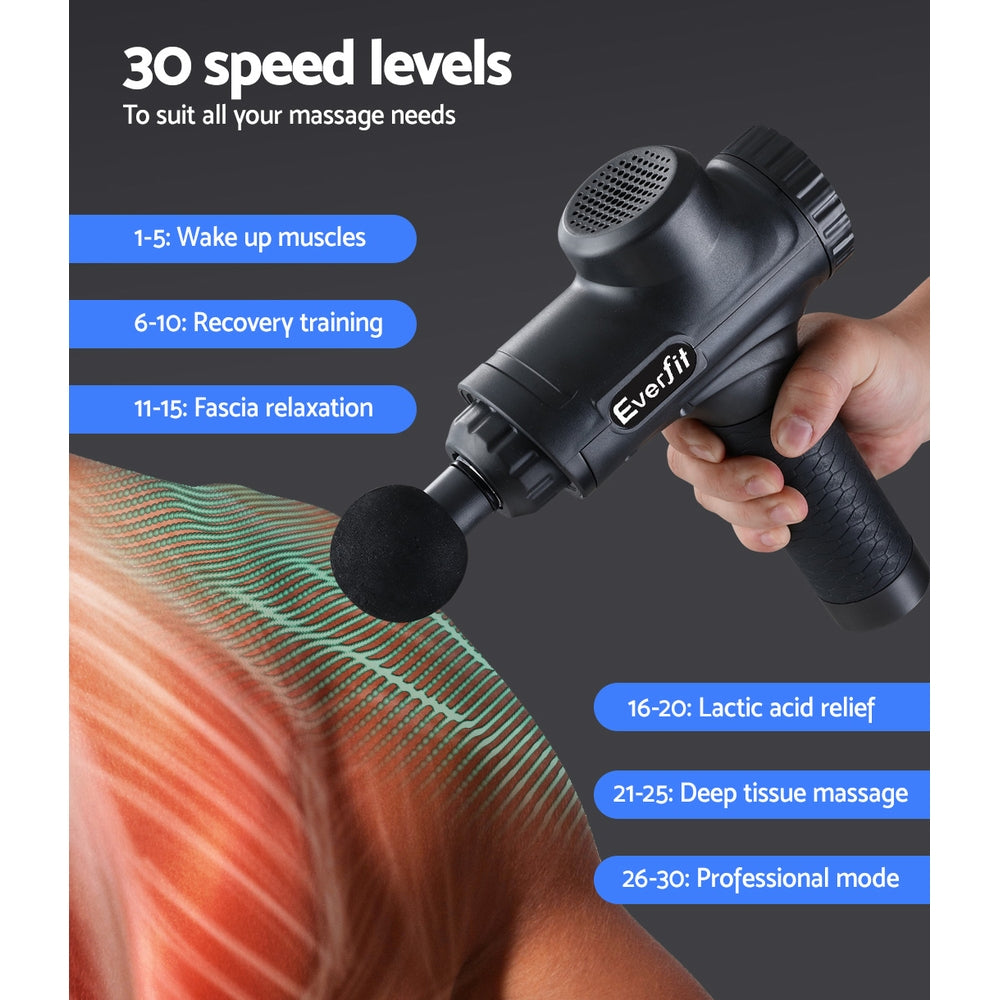 Everfit Premium 30 Speed Massage Gun Black