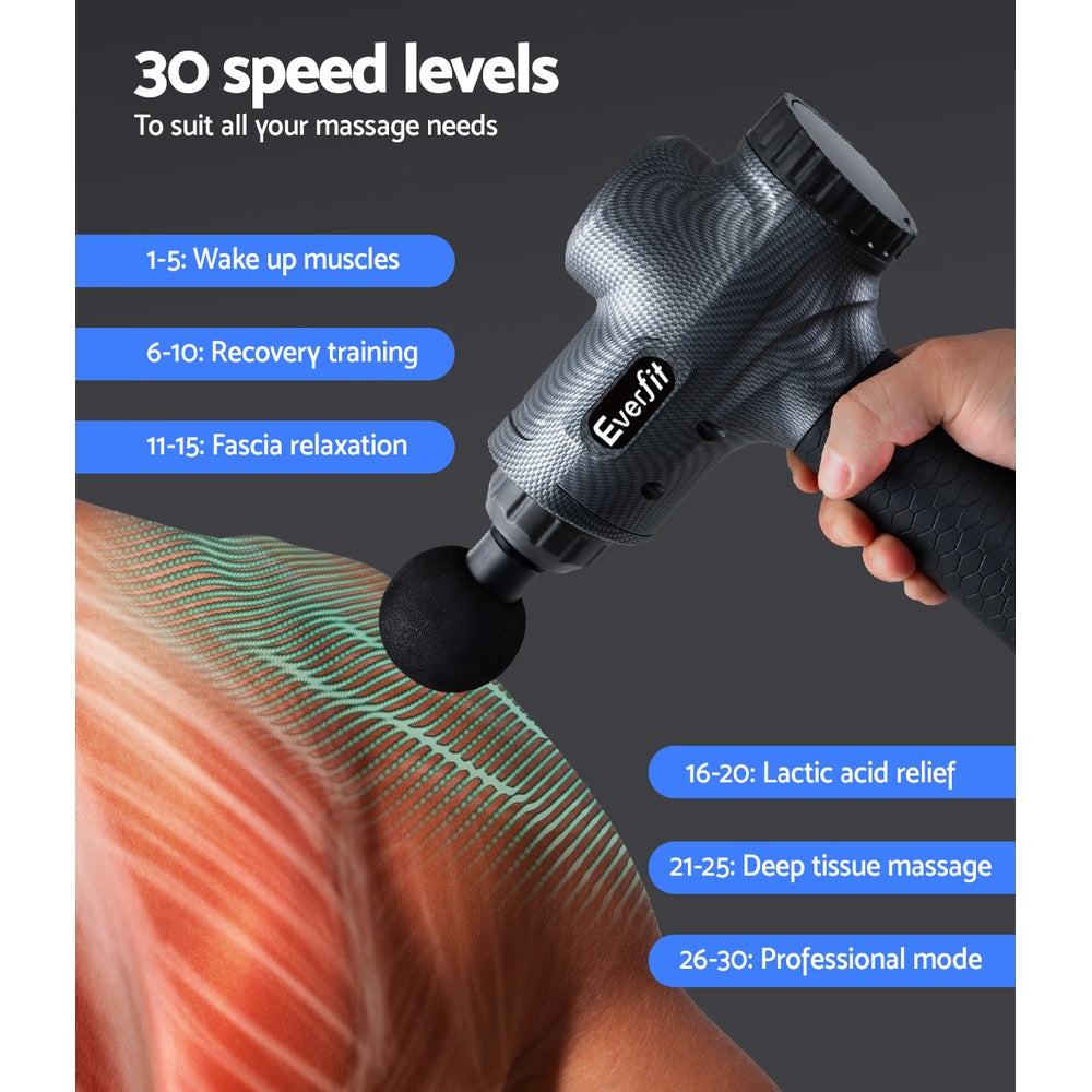 Everfit Premium 30 Speed Massage Gun Grey