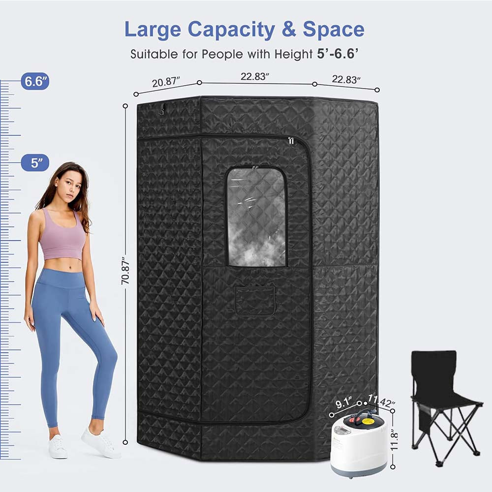 Home Portable Steam Sauna Tent Black