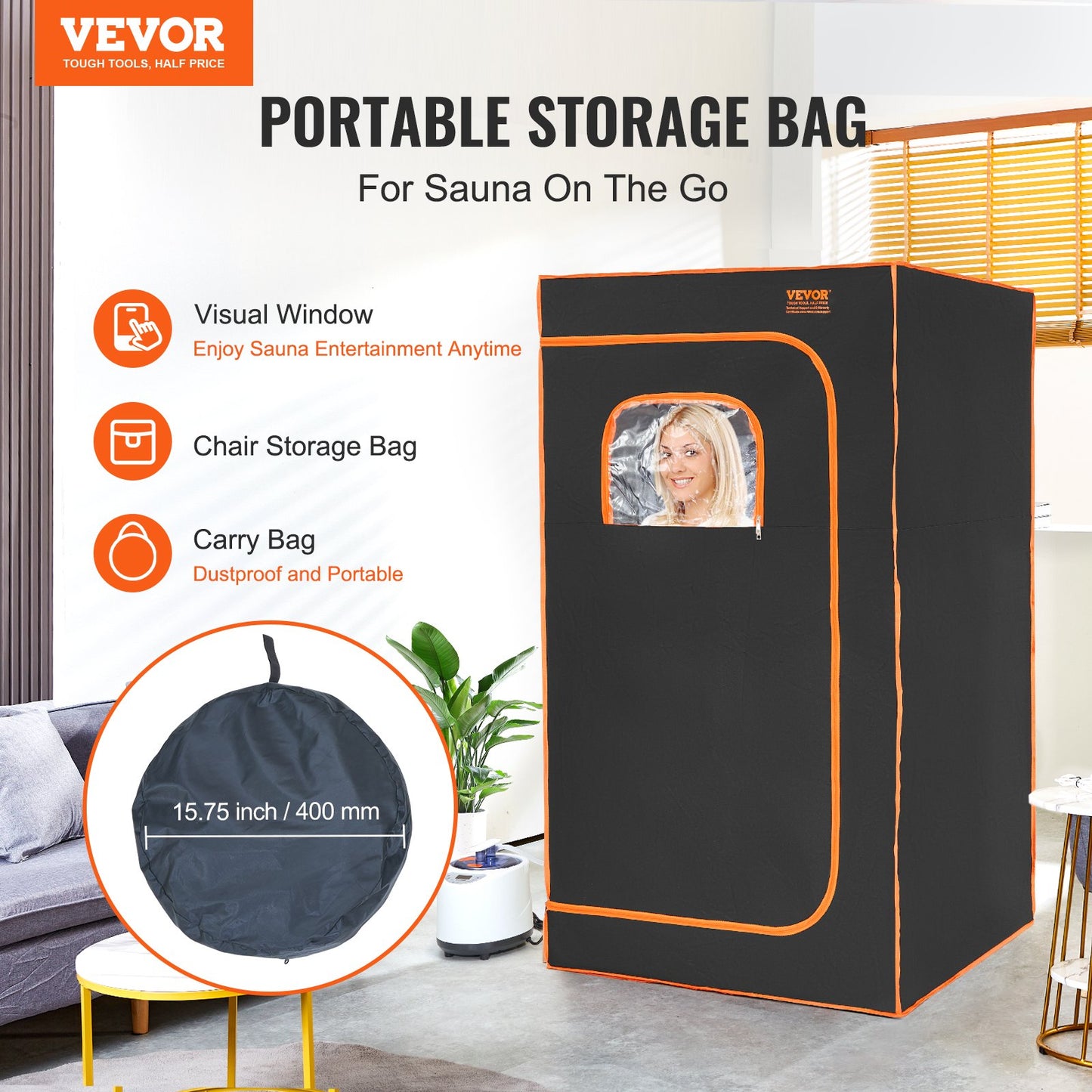 VEVOR Portable Steam Sauna Tent Premium Large