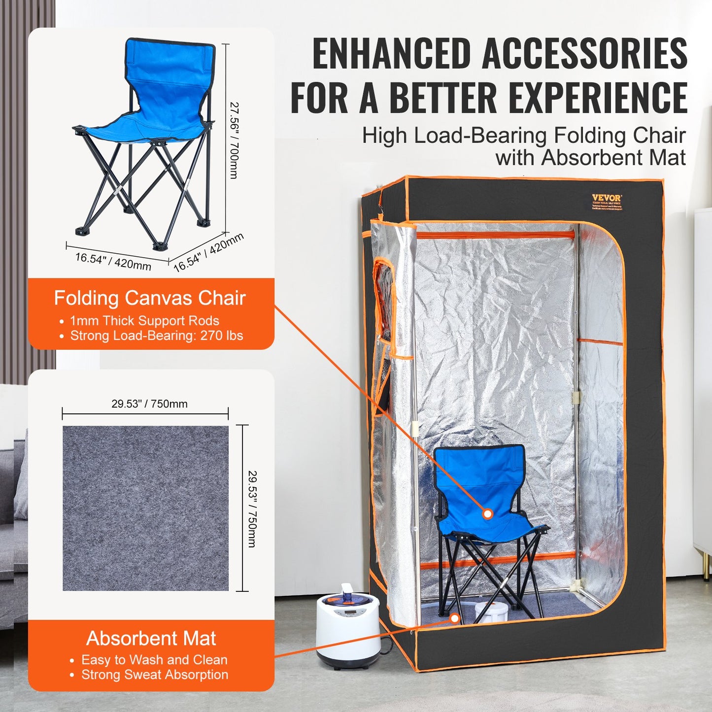 VEVOR Portable Steam Sauna Tent Premium Large
