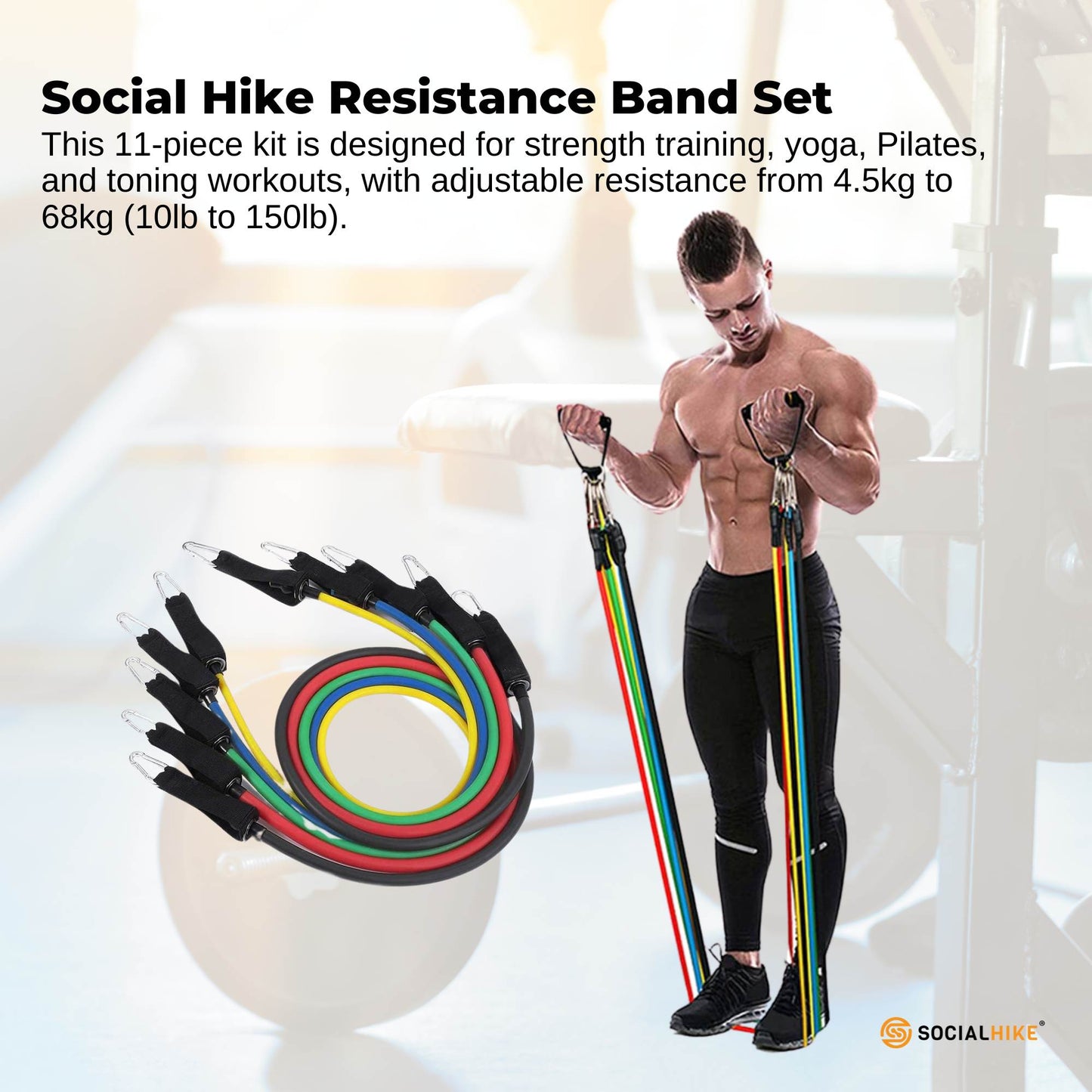 Social Hike Resistance Band Set w/Handles