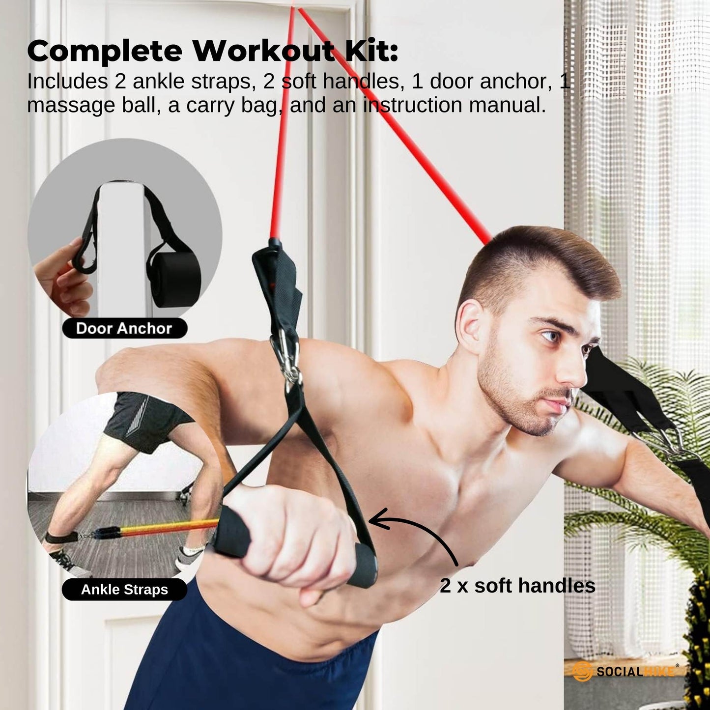 Social Hike Resistance Band Set w/Handles