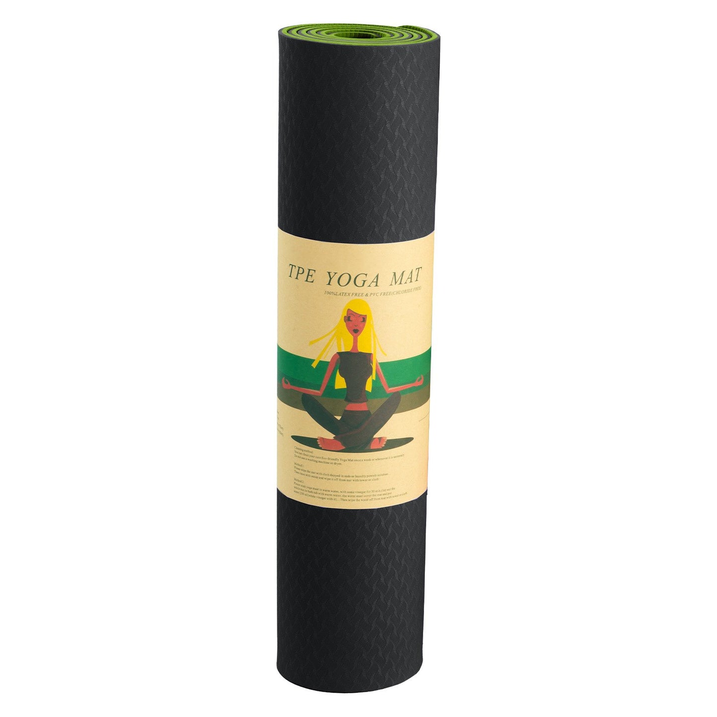 Powertrain Premium Thick Yoga Mat Green/Black
