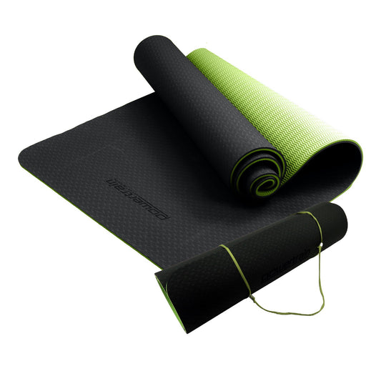 Powertrain Premium Thick Yoga Mat Green/Black