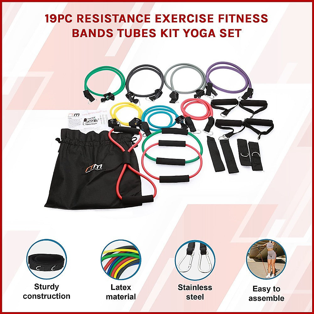 19 Piece Extreme Resistance Tube Band Set