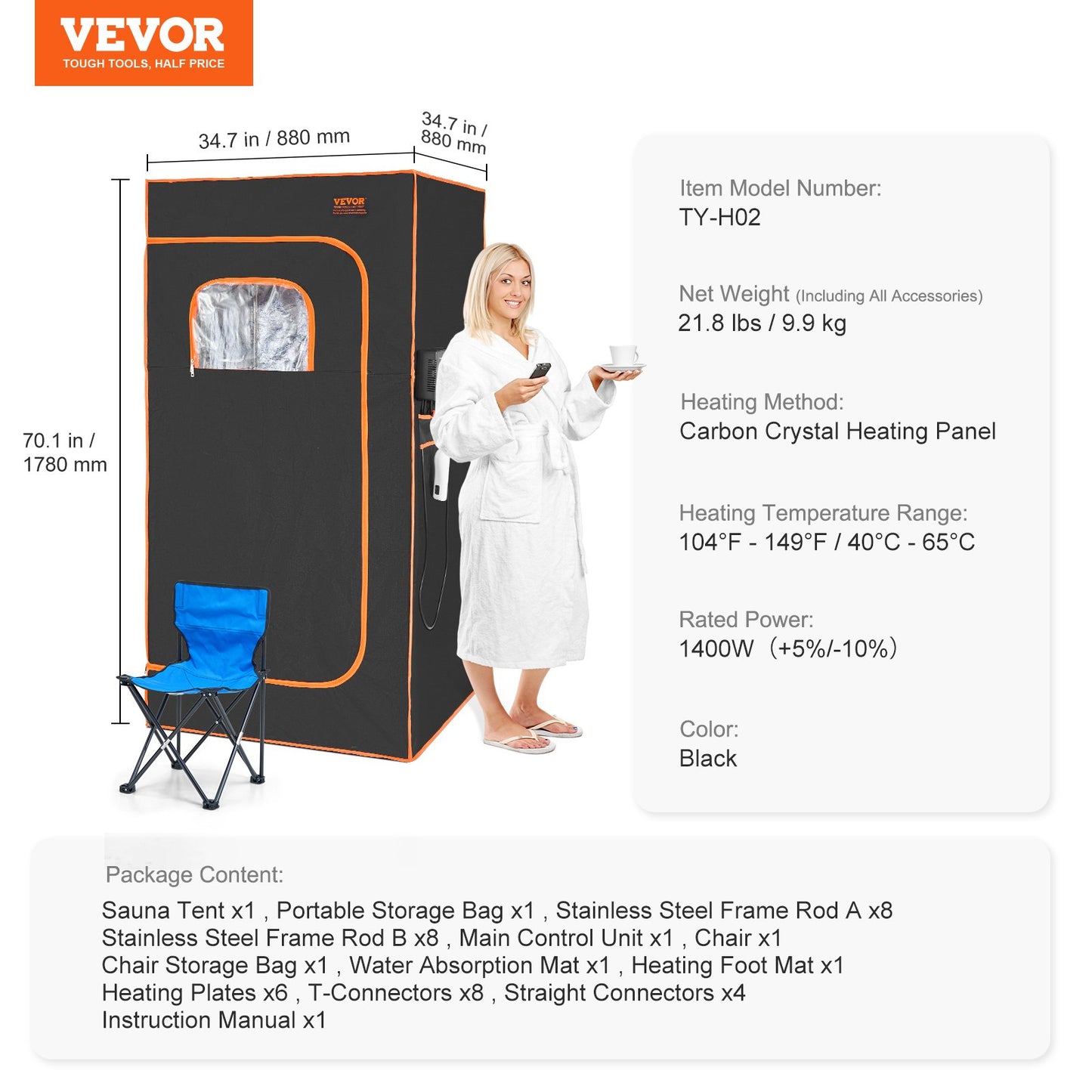 VEVOR Sauna Tent Far Infrared Large