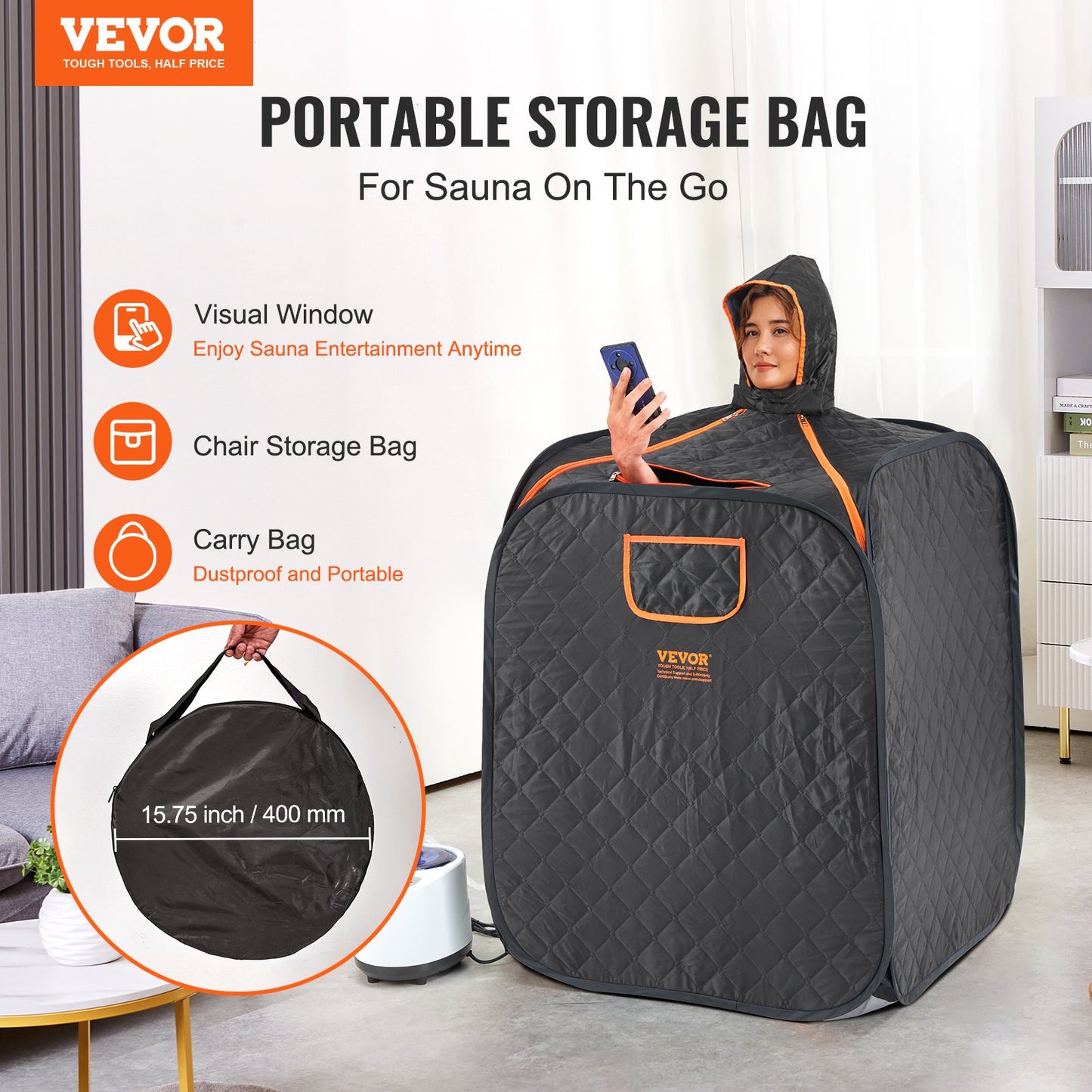 VEVOR Portable Steam Sauna Tent Premium Small