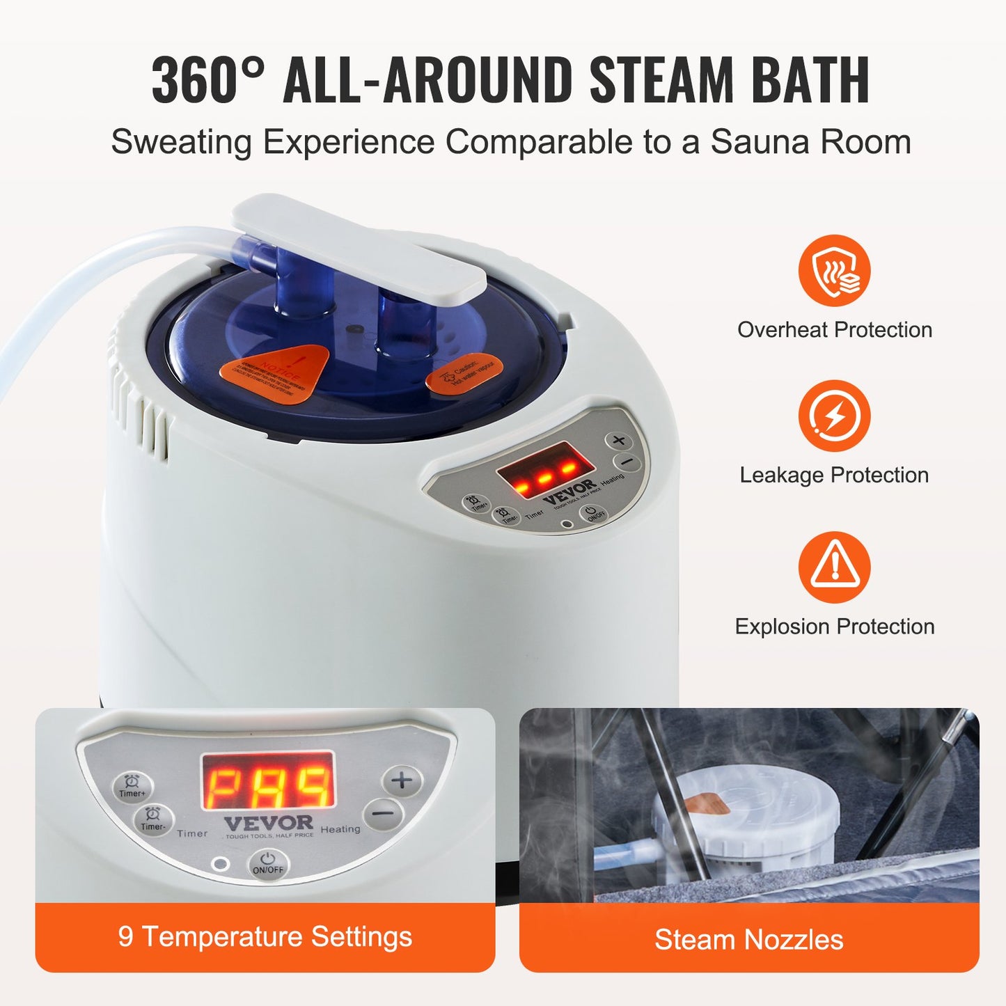 VEVOR Portable Steam Sauna Tent Premium Small