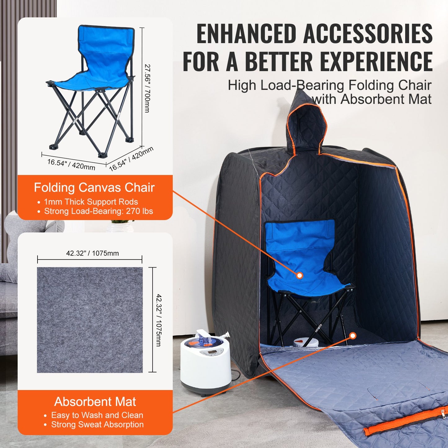 VEVOR Portable Steam Sauna Tent Premium Small